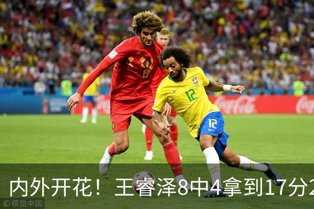 内外开花！王睿泽8中4拿到17分2帽 三分6中3